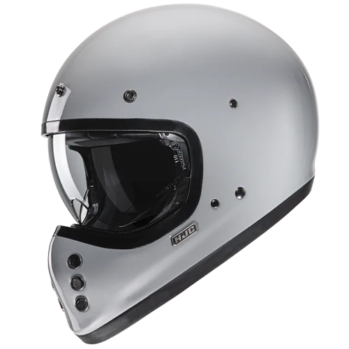 Casco Moto Integrale Vintage HJC V60 SOLID N GRAY Grigio Lucido