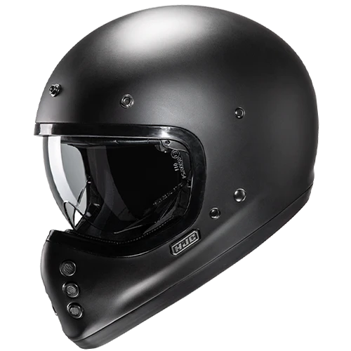 Casco Moto Integrale Vintage HJC V60 SOLID SEMI FLAT BLACK Nero Opaco