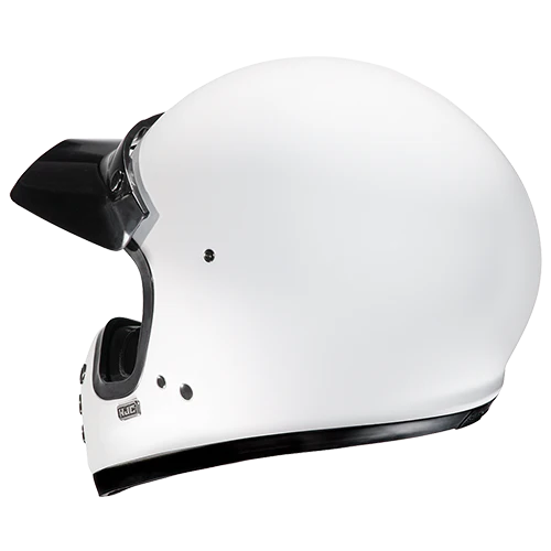 Casco Moto Integrale Vintage HJC V60 SOLID WHITE Bianco Lucido