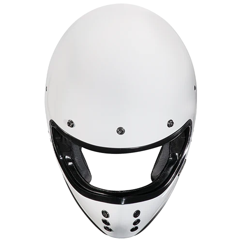 Casco Moto Integrale Vintage HJC V60 SOLID WHITE Bianco Lucido
