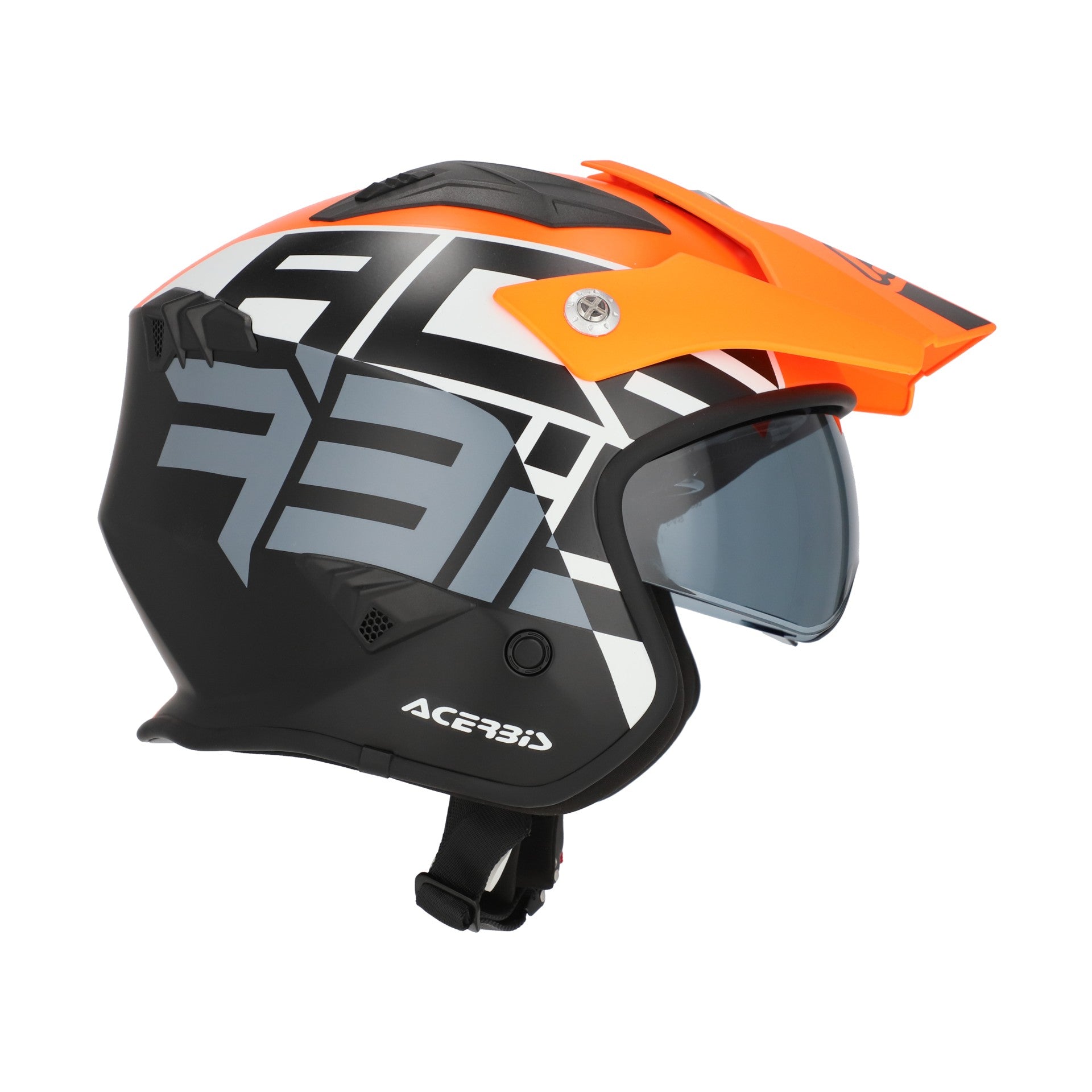 Casco Moto Jet ACERBIS ARIA GRAPHIC 2206 Arancio Fluo Nero