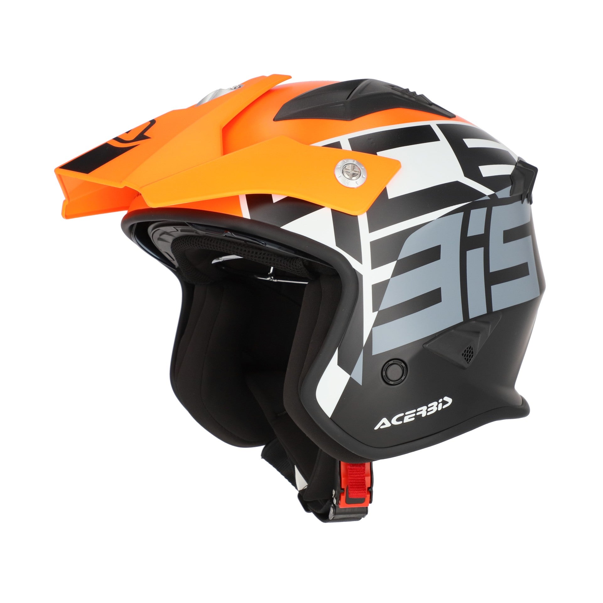 Casco Moto Jet ACERBIS ARIA GRAPHIC 2206 Arancio Fluo Nero