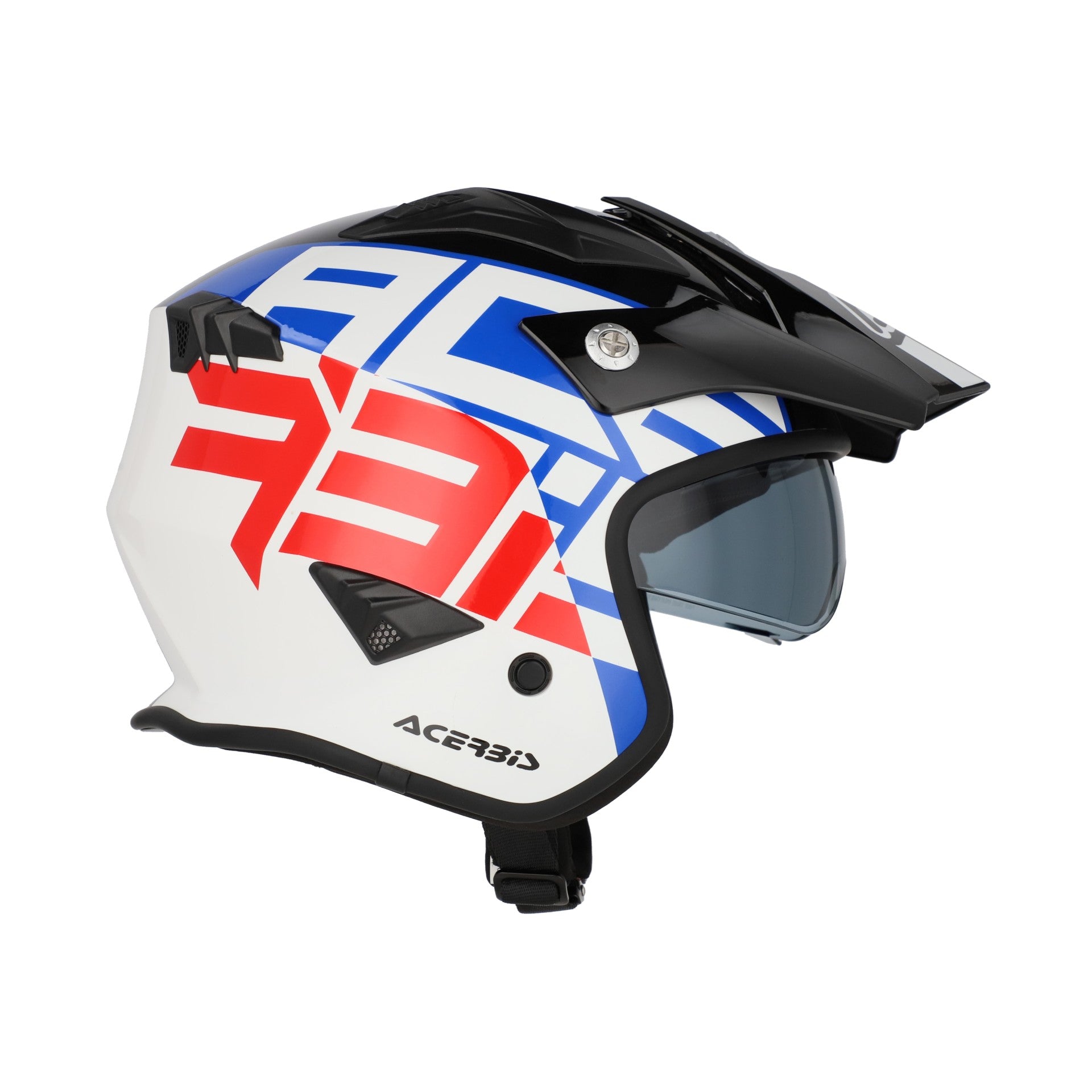 Casco Moto Jet ACERBIS ARIA GRAPHIC 2206 Bianco Blu Rosso
