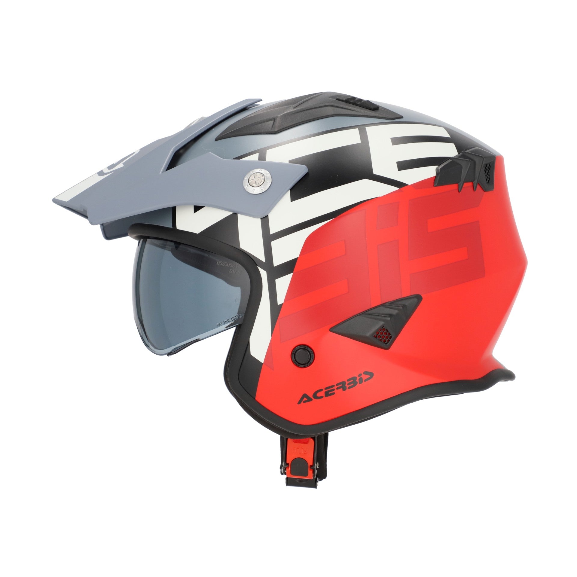Casco Moto Jet ACERBIS ARIA GRAPHIC 2206 Grigio Rosso