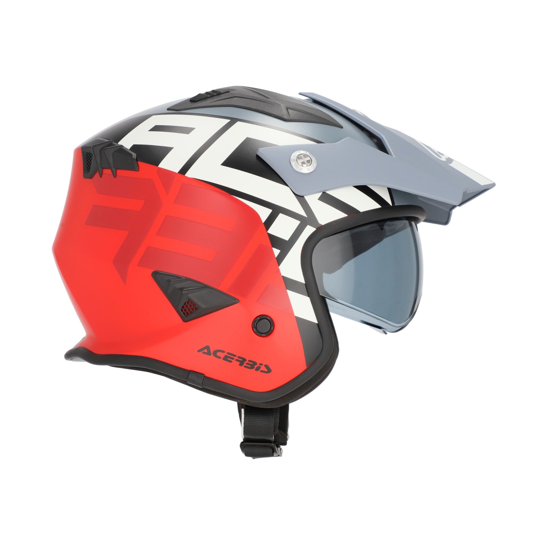 Casco Moto Jet ACERBIS ARIA GRAPHIC 2206 Grigio Rosso