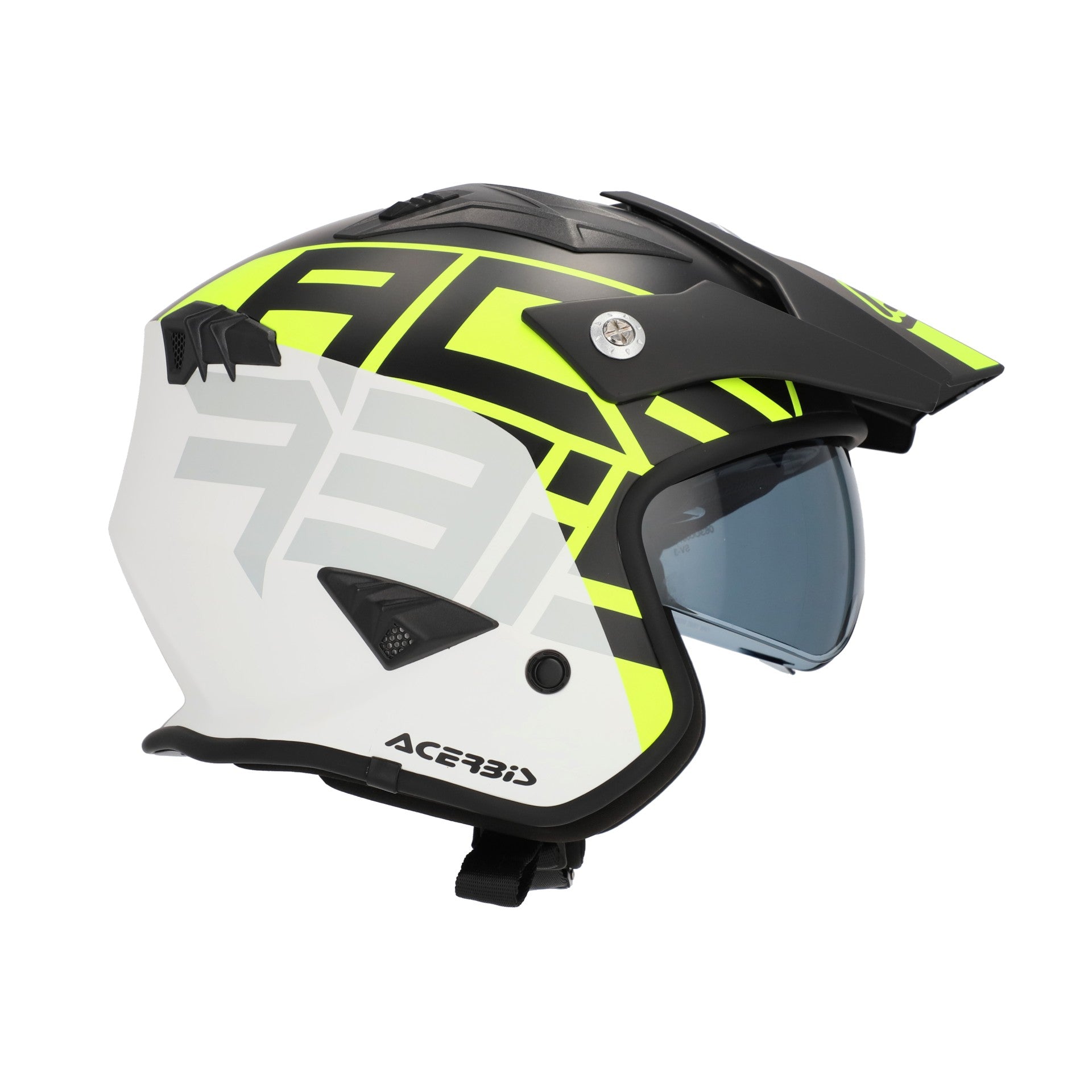 Casco Moto Jet ACERBIS ARIA GRAPHIC 2206 Nero Giallo Fluo