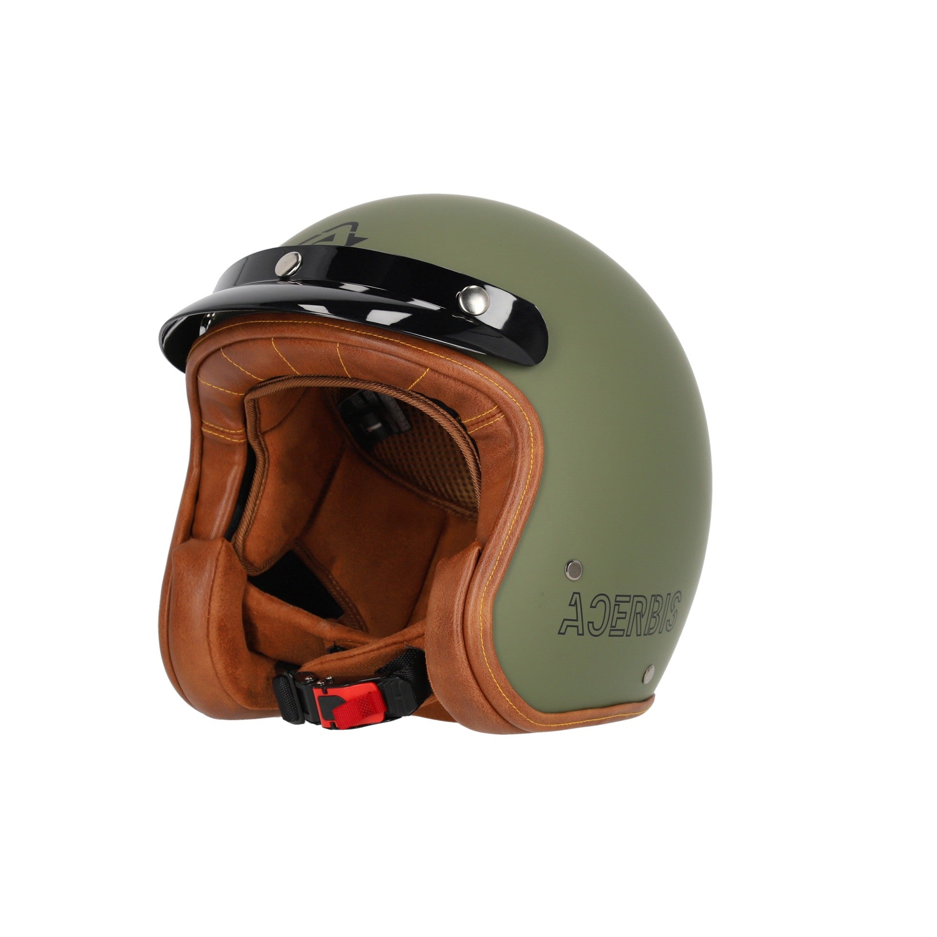 Casco Moto Jet ACERBIS SKODELA 2206 Verde Militare