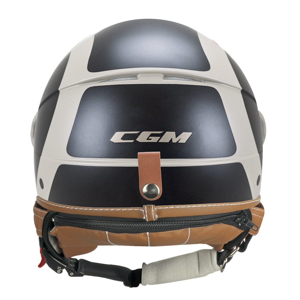 Casco Moto Jet CGM 191G PIX SPRINT Beige Nero Opaco Sagomata