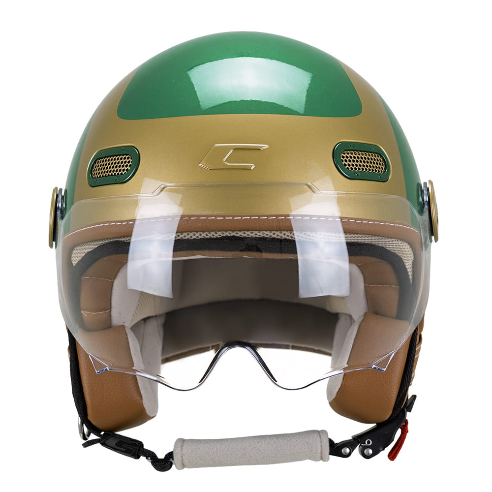 Casco Moto Jet CGM 191G PIX SPRINT Verde Oro Sagomata