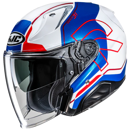 Casco Moto Jet HJC RPHA31 DEREEN MC21 Bianco Rosso Blu Lucido