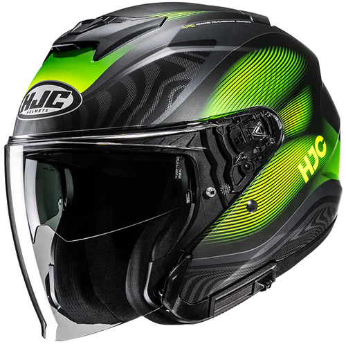 Casco Moto Jet HJC i31 DEPE MC3HSF Nero Antracite Giallo Fluo Opaco