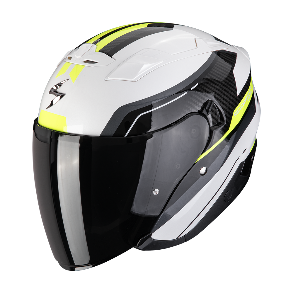 Casco Moto Jet SCORPION EXO 230 HIPE Bianco Nero Giallo Neon