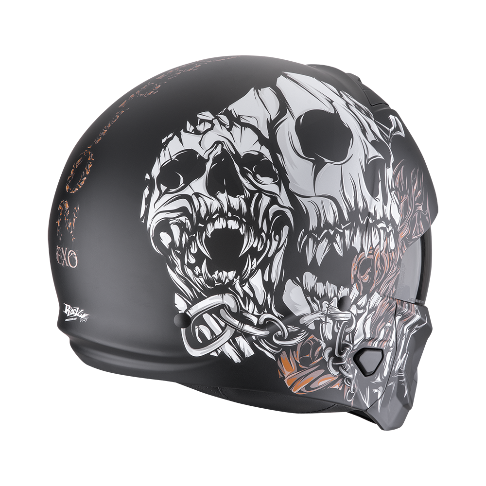 Casco Moto Jet SCORPION EXO COMBAT 2 GENESIS Nero Opaco Bianco Oro