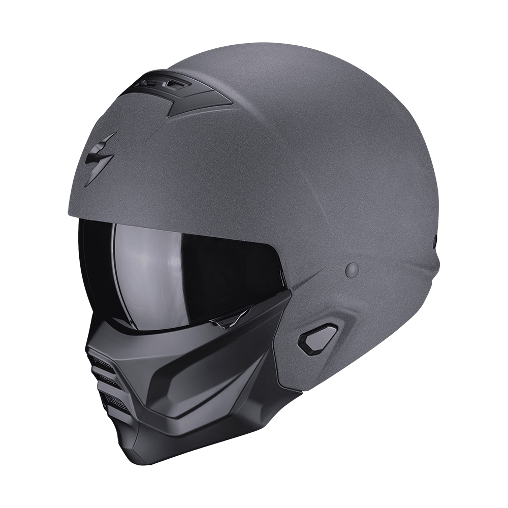 Casco Moto Jet SCORPION EXO COMBAT 2 GRAPHITE Grigio Scuro Opaco