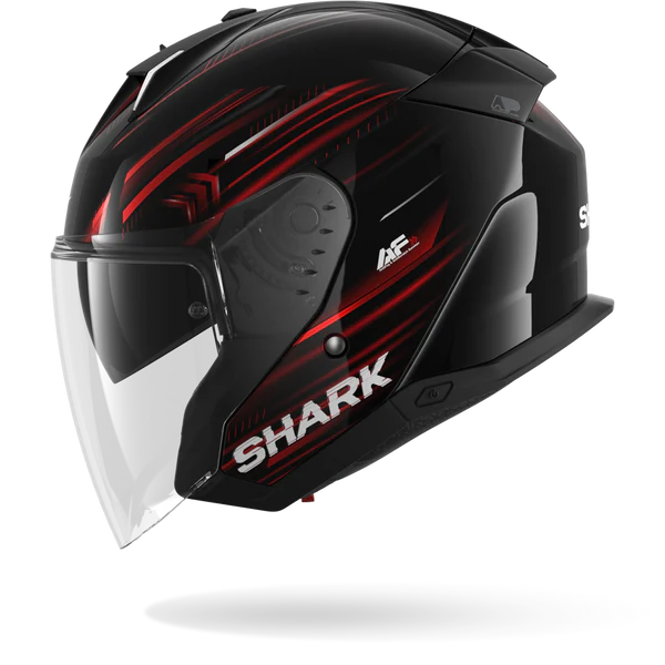 Casco Moto Jet SHARK SKWAL i3 JET LIGHT-BLUR Nero Rosso Bianco Lucido