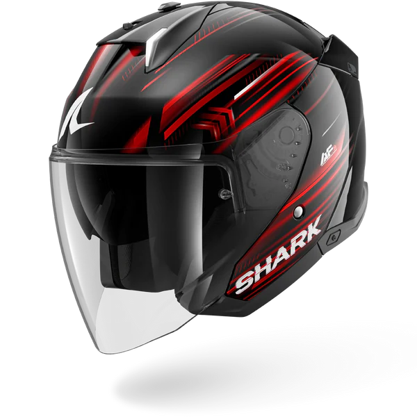 Casco Moto Jet SHARK SKWAL i3 JET LIGHT-BLUR Nero Rosso Bianco Lucido