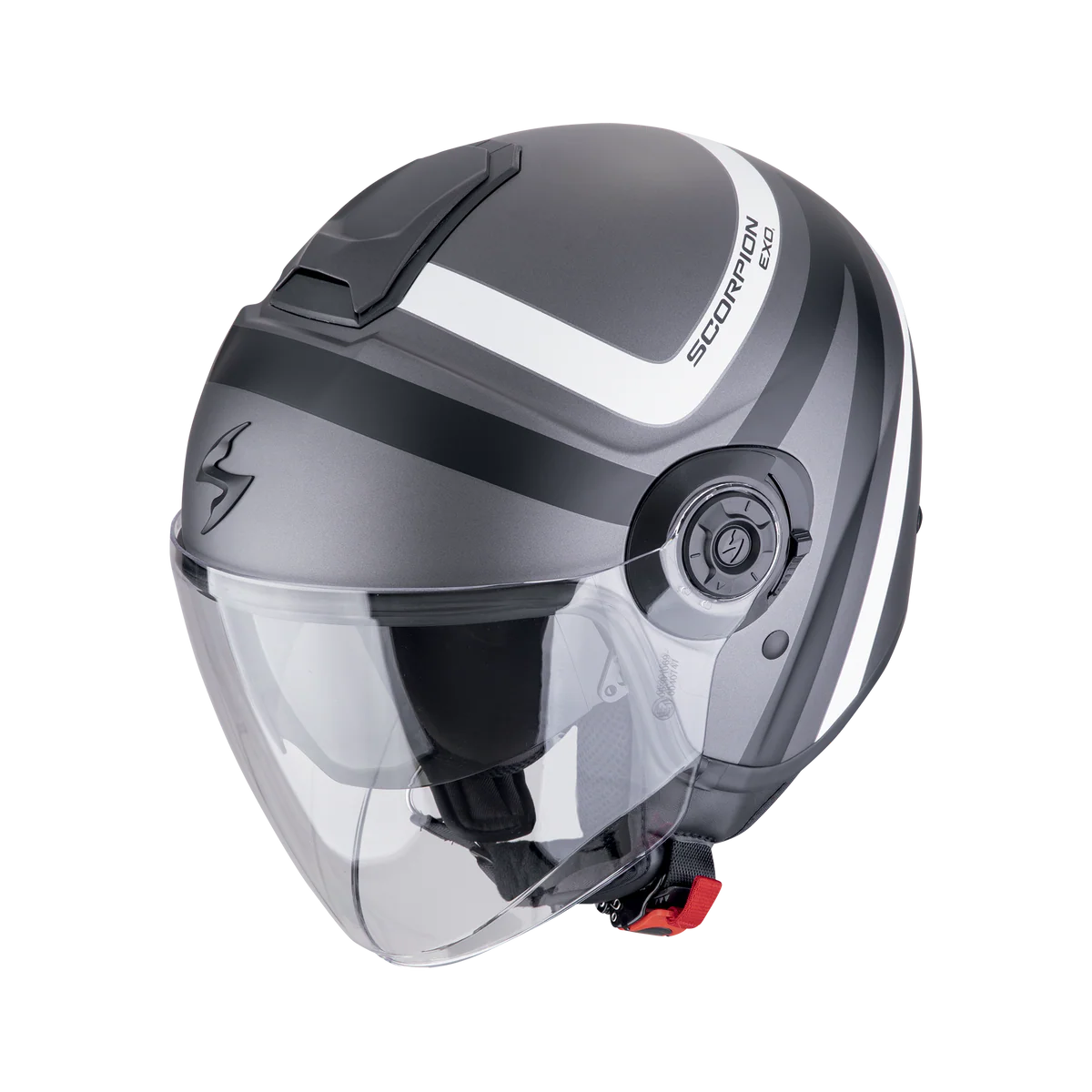 Casco Moto Jet Scorpion EXO-CITY 2 RIVA Grigio Opaco Nero Bianco