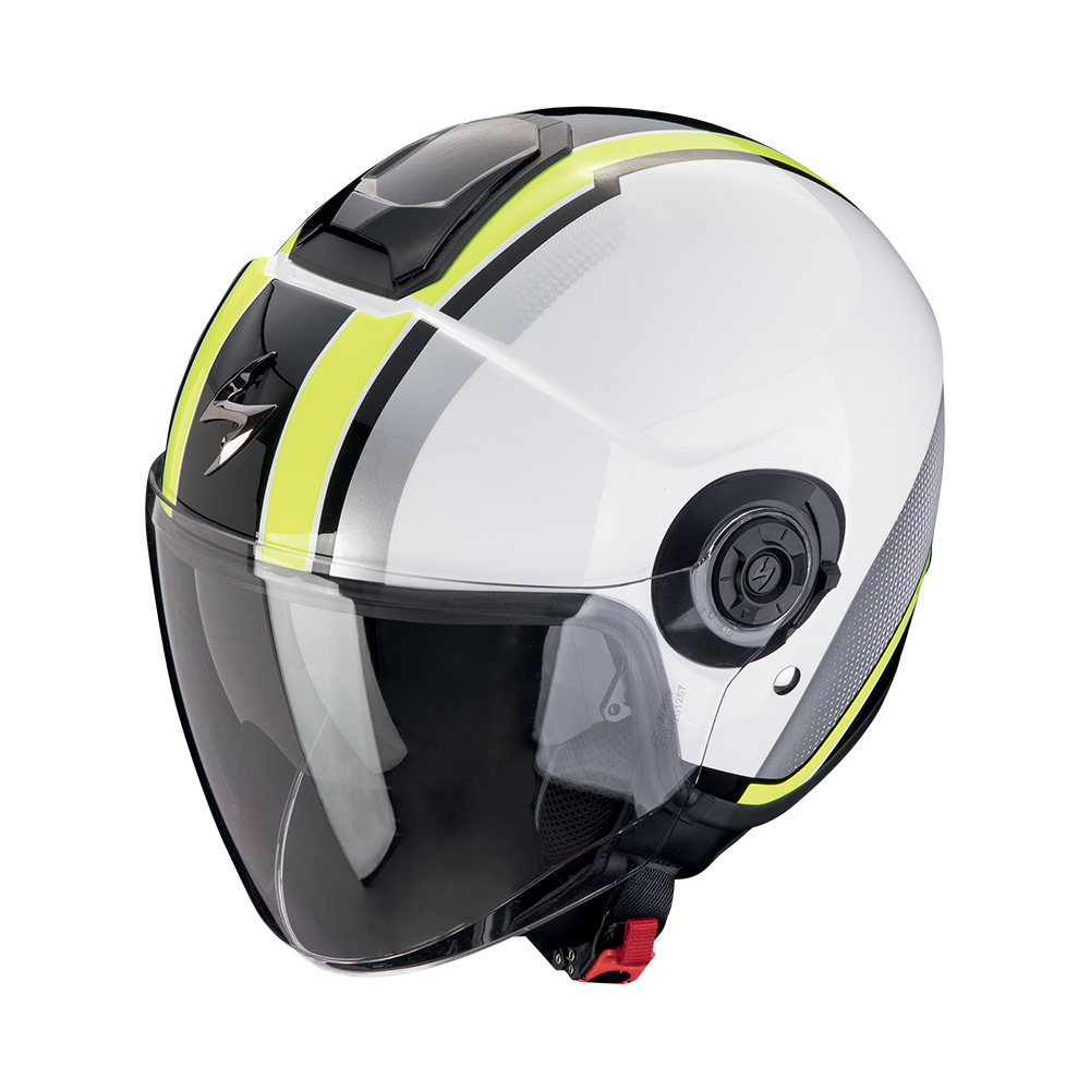 Casco Moto Jet Scorpion EXO-CITY 2 VEL Bianco Giallo Neon
