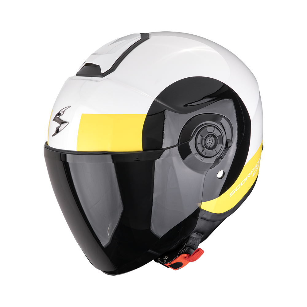 Casco Moto Jet Scorpion EXO CITY 2 SHEER Bianco Nero Giallo