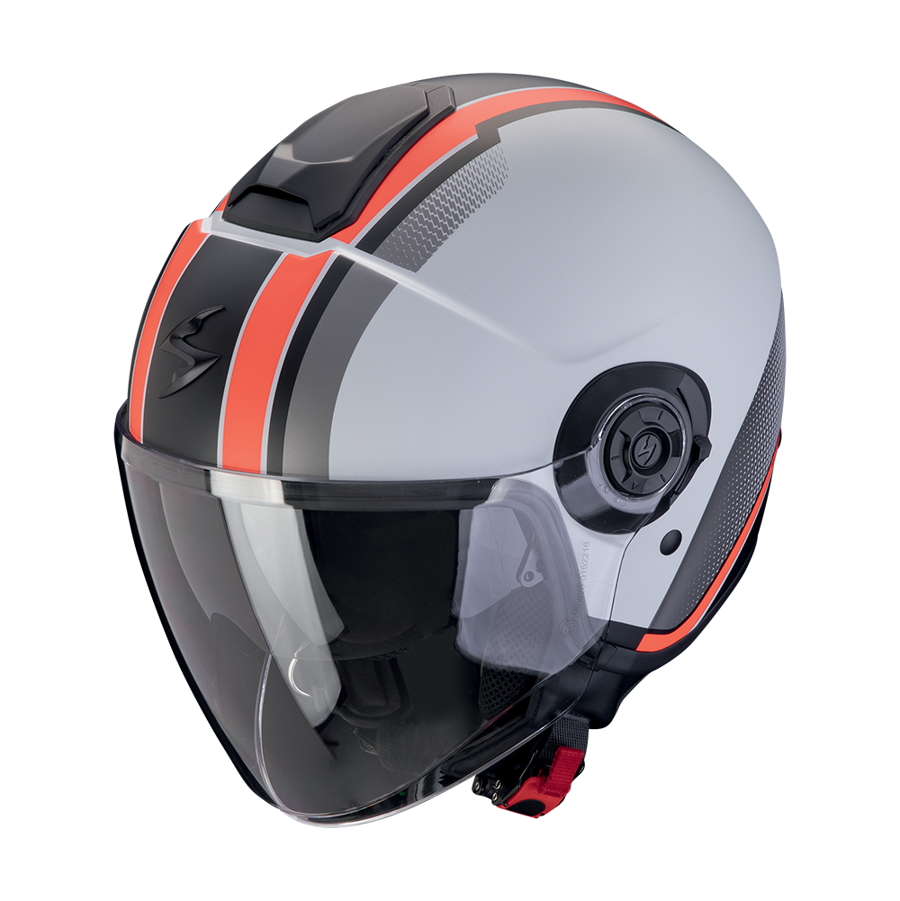 Casco Moto Jet Scorpion EXO CITY 2 VEL Grigio Rosso opaco