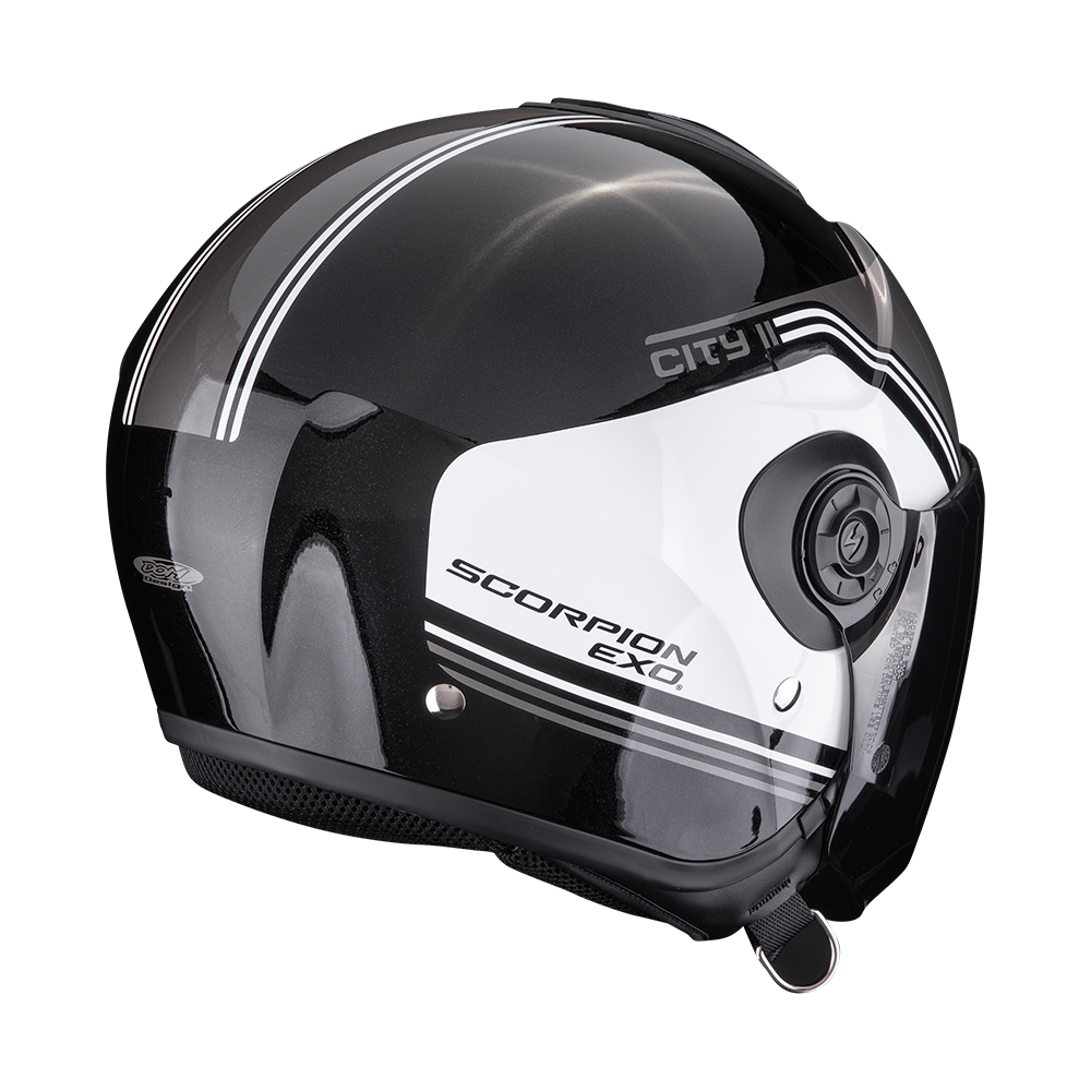 Casco Moto Jet Scorpion EXO CITY 2 VITA Nero Metallizzato Bianco