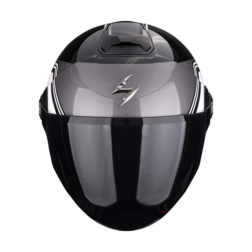 Casco Moto Jet Scorpion EXO CITY 2 VITA Nero Metallizzato Bianco