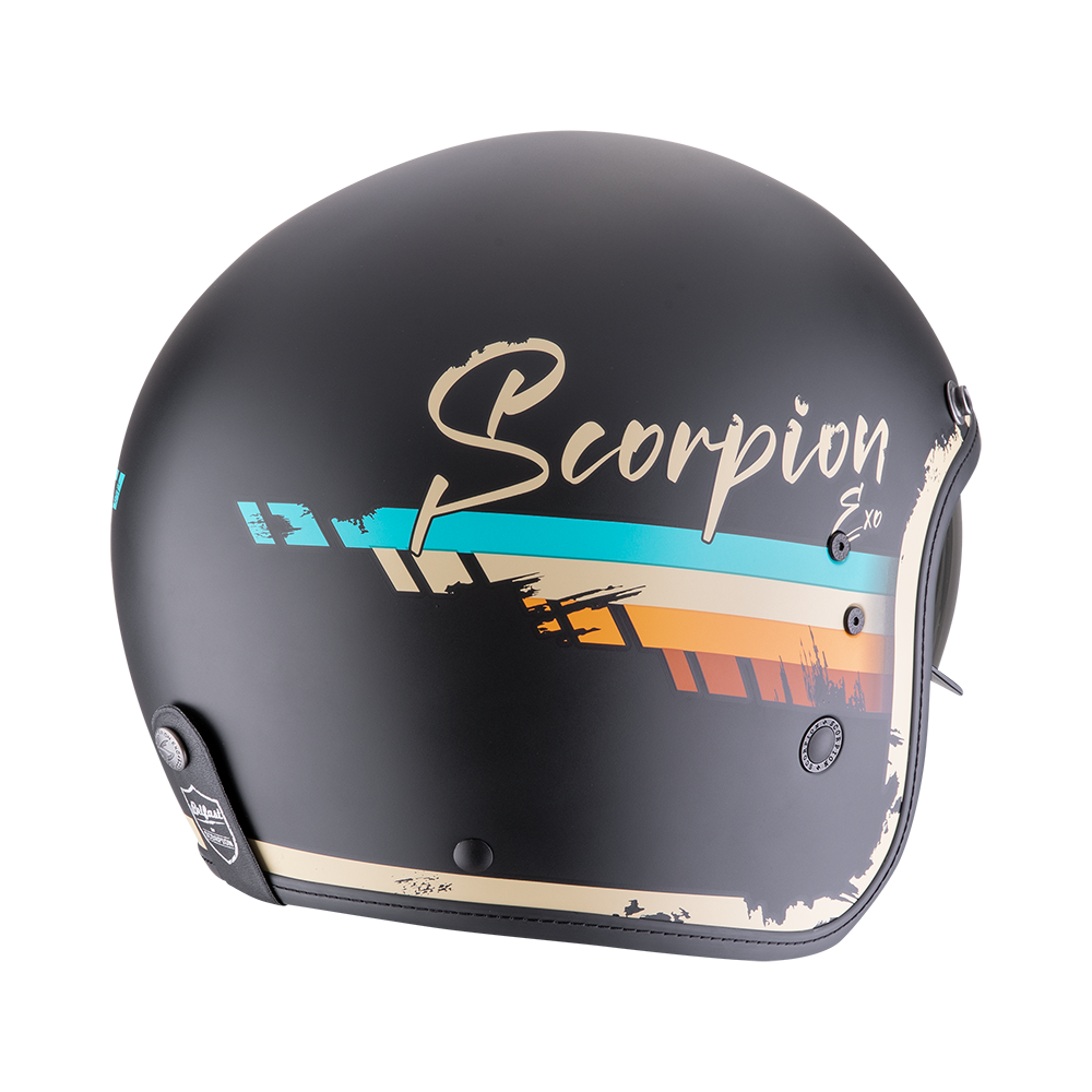 Casco Moto Jet Vintage SCORPION BELFAST EVO ADONIS Nero Beige Opaco