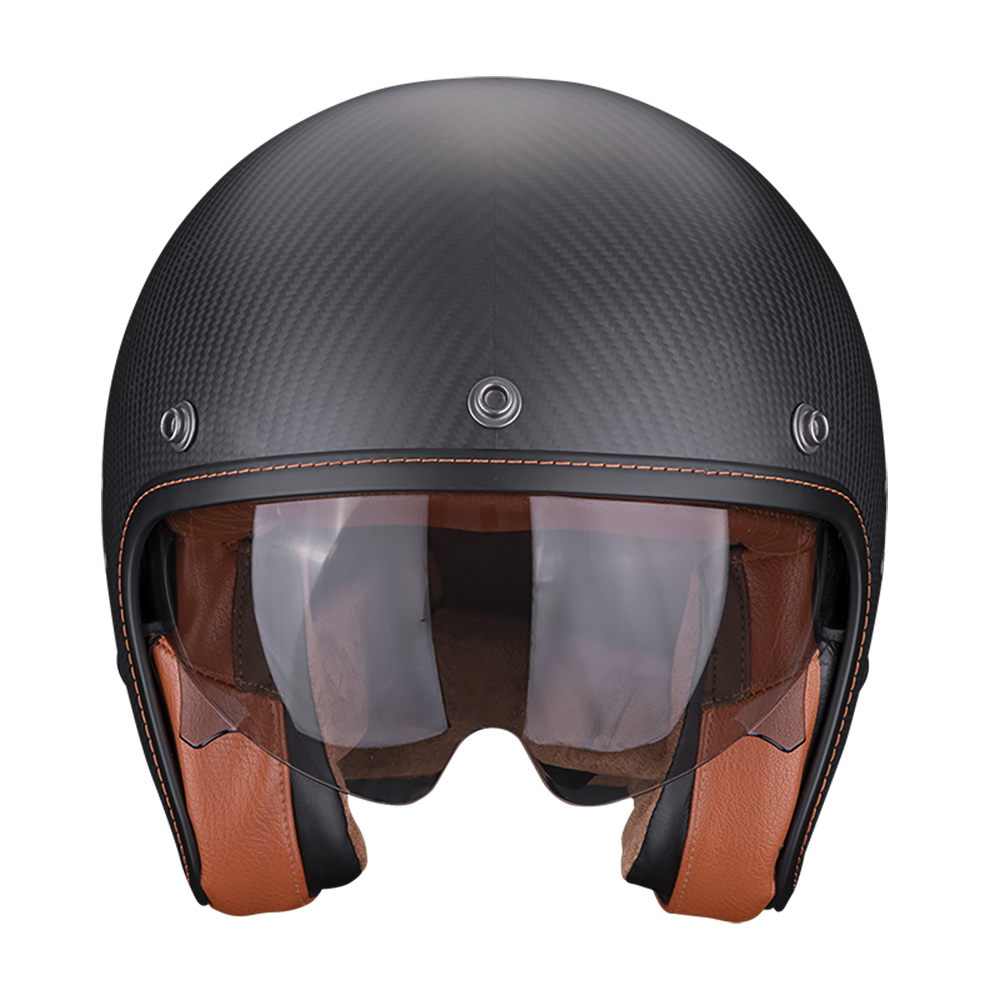 Casco Moto Jet Vintage SCORPION BELFAST EVO CARBON Nero Opaco
