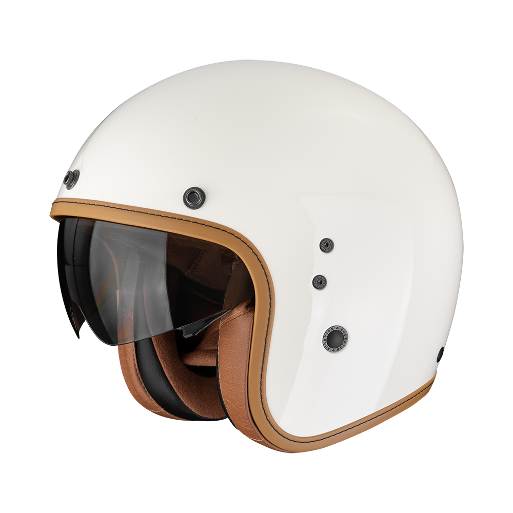 Casco Moto Jet Vintage SCORPION BELFAST EVO LUXE Crema