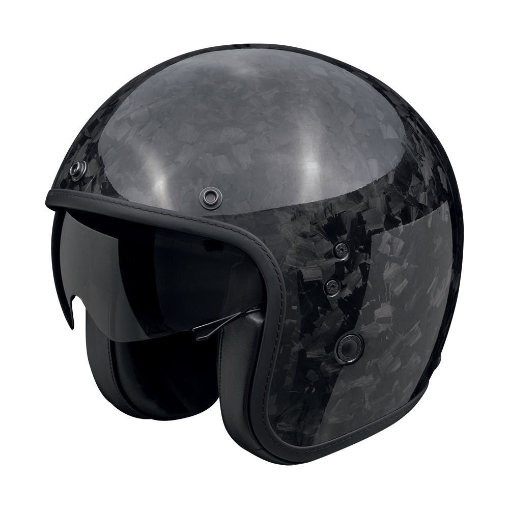Casco Moto Jet Vintage SCORPION BELFAST EVO ONYX CARBON SOLID Nero