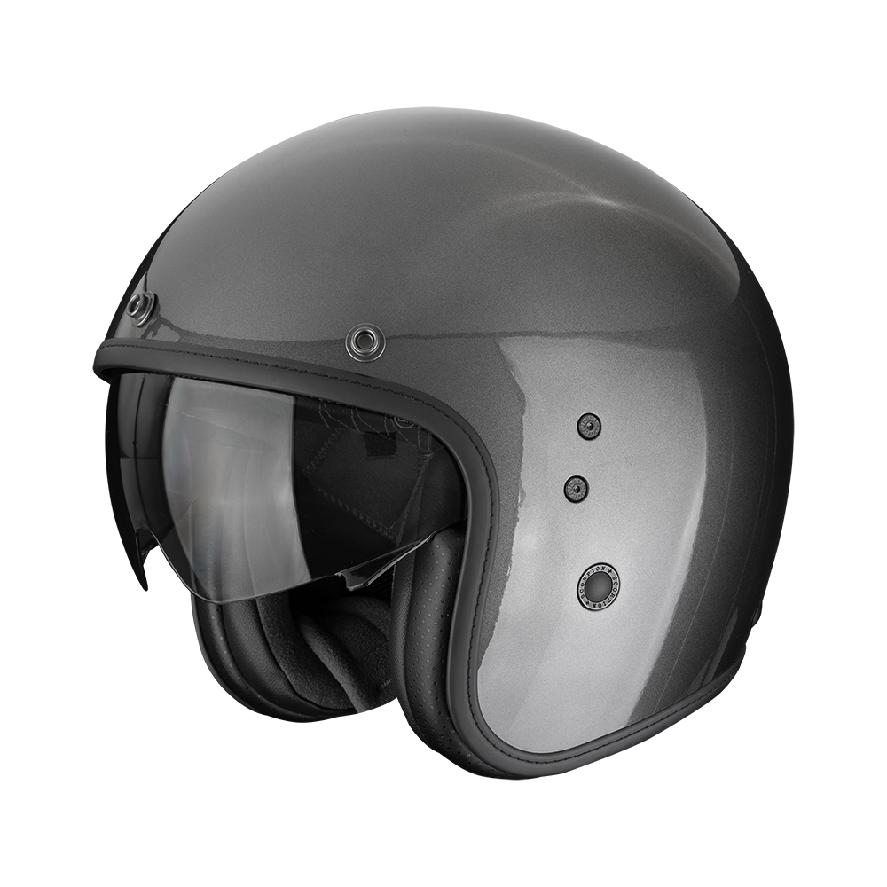 Casco Moto Jet Vintage SCORPION BELFAST EVO Solid Grigio Metallizzato