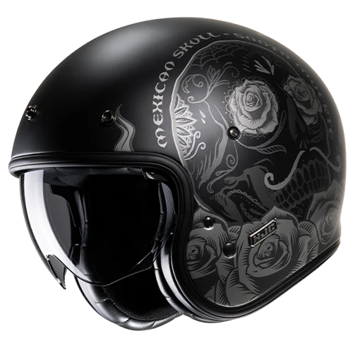 Casco Moto Jet Vintage V31 DESTO MC5SF Nero Titanio Opaco