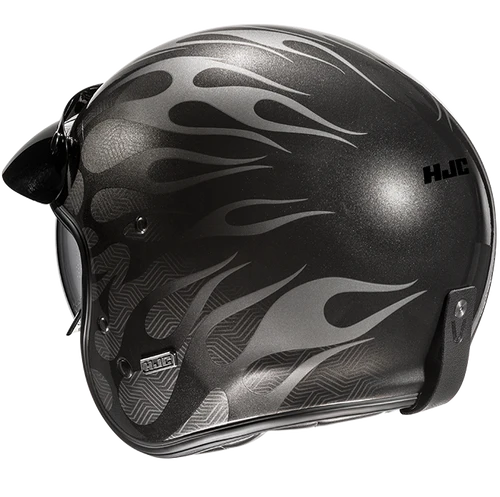 Casco Moto Jet Vintage V31 FIRO MC5 Titanio Argento Lucido