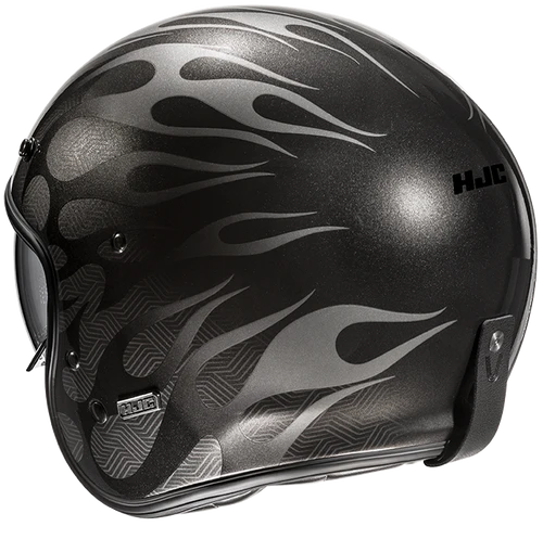 Casco Moto Jet Vintage V31 FIRO MC5 Titanio Argento Lucido