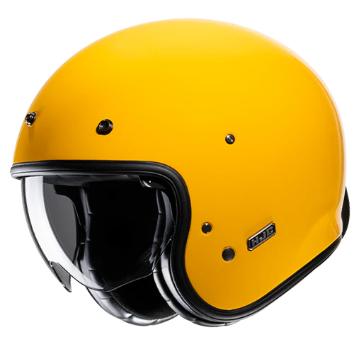 Casco Moto Jet Vintage V31 SOLID DEEP YELLOW Giallo Lucido