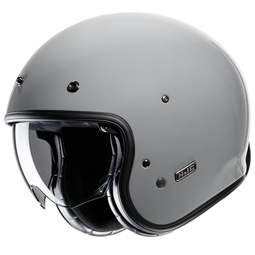 Casco Moto Jet Vintage V31 SOLID N GRAY Grigio Lucido