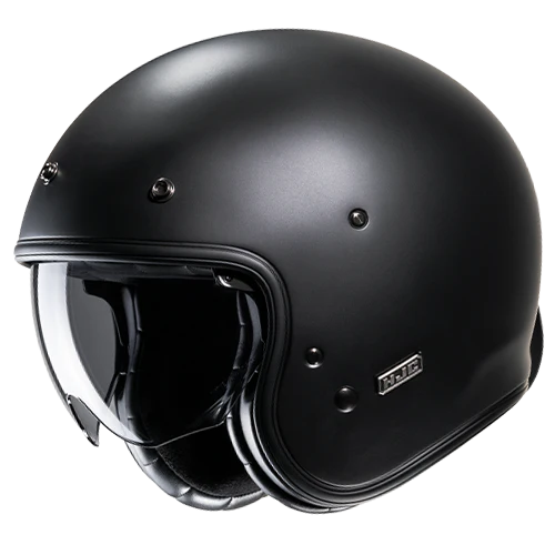 Casco Moto Jet Vintage V31 SOLID SEMI FLAT BLACK Nero Opaco