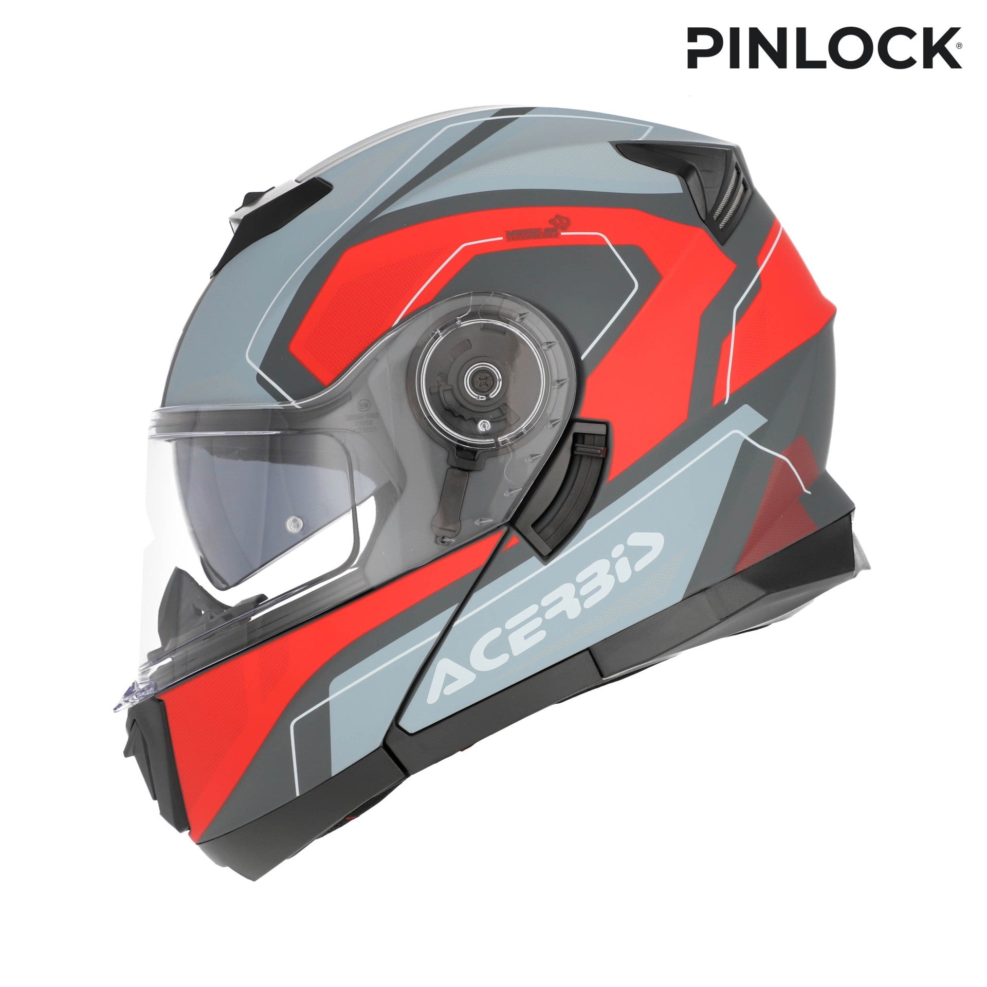 Casco Moto Modulare ACERBIS SEREL 2206 Grigio Rosso