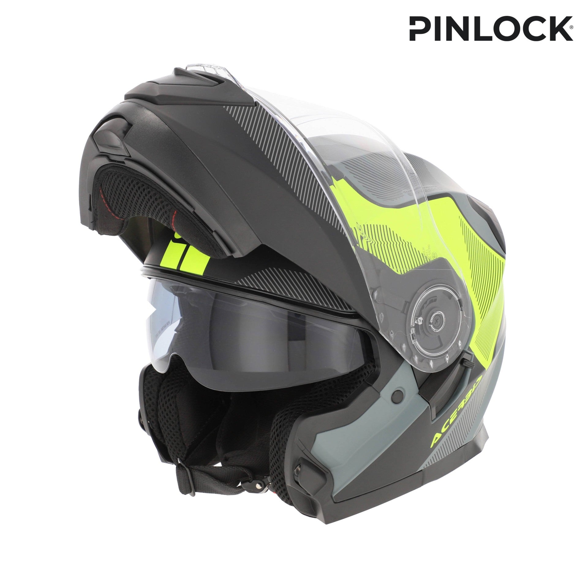 Casco Moto Modulare ACERBIS SEREL 2206 Nero Giallo Fluo