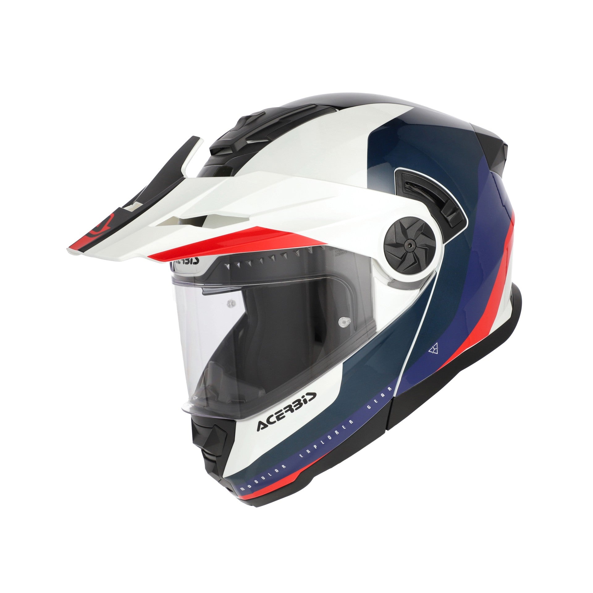Casco Moto Modulare Adventure ACERBIS RIDER Bianco Blu Rosso