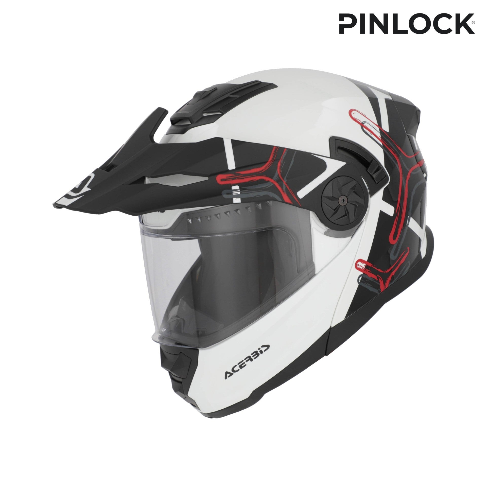 Casco Moto Modulare Adventure ACERBIS RIDER Bianco Nero