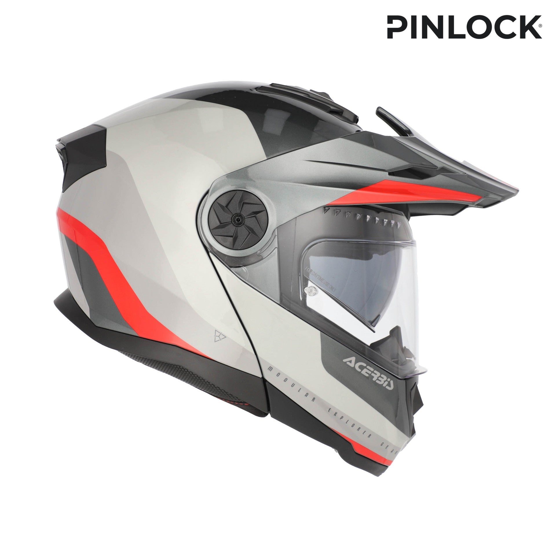 Casco Moto Modulare Adventure ACERBIS RIDER Grigio Rosso