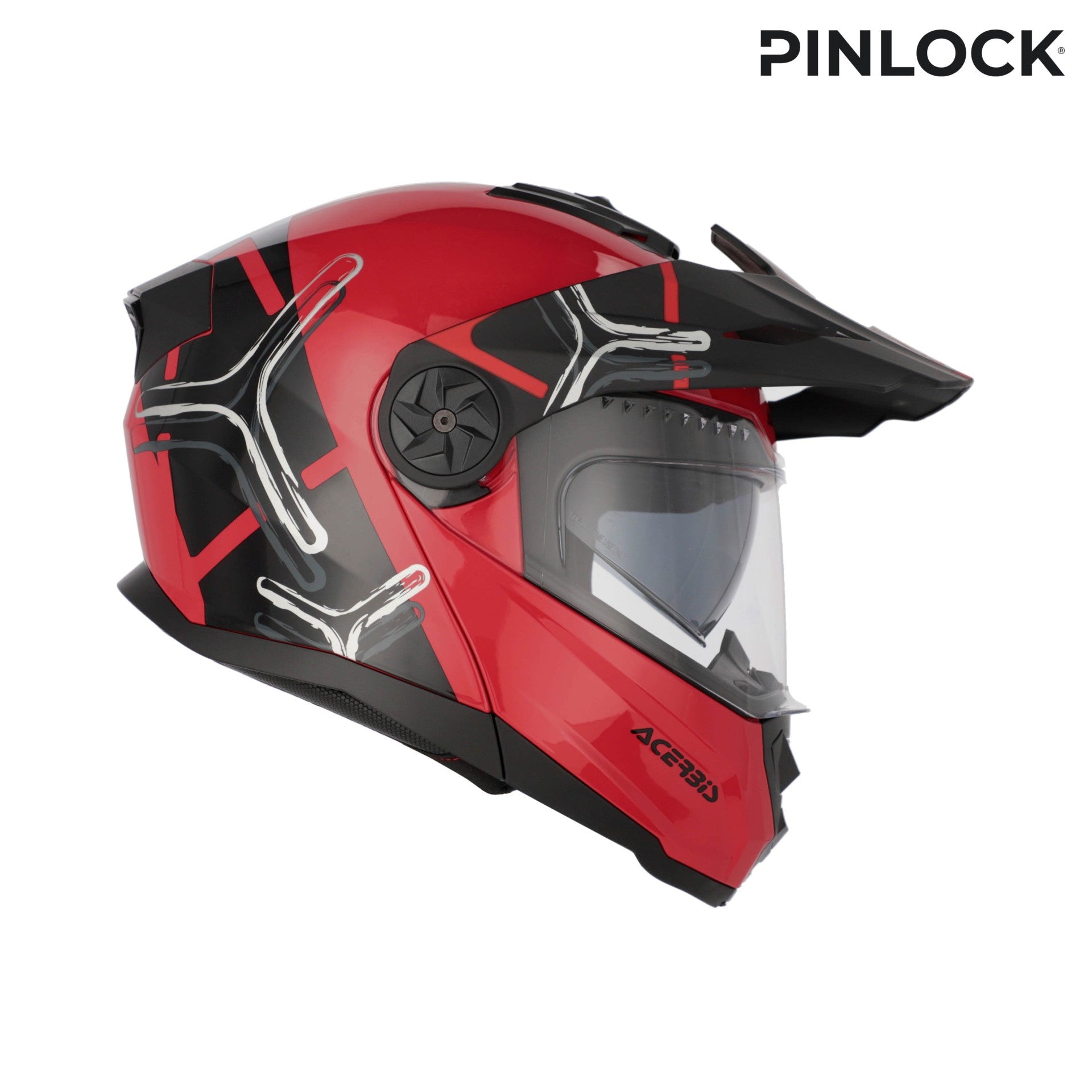 Casco Moto Modulare Adventure ACERBIS RIDER Rosso Nero