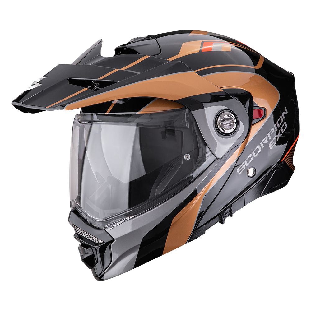Casco Moto Modulare Adventure SCORPION ADX 2 KAMPS Nero Rame