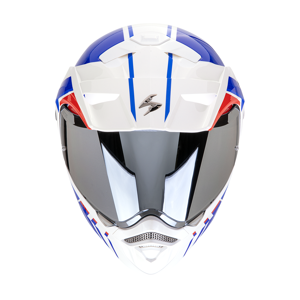 Casco Moto Modulare Adventure SCORPION ADX 2 LEWIS Bianco Blu Rosso