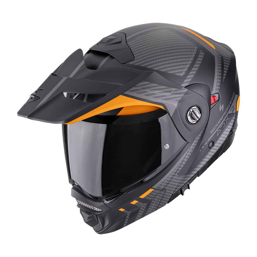 Casco Moto Modulare Adventure SCORPION ADX 2 LEWIS Nero Arancione Opaco