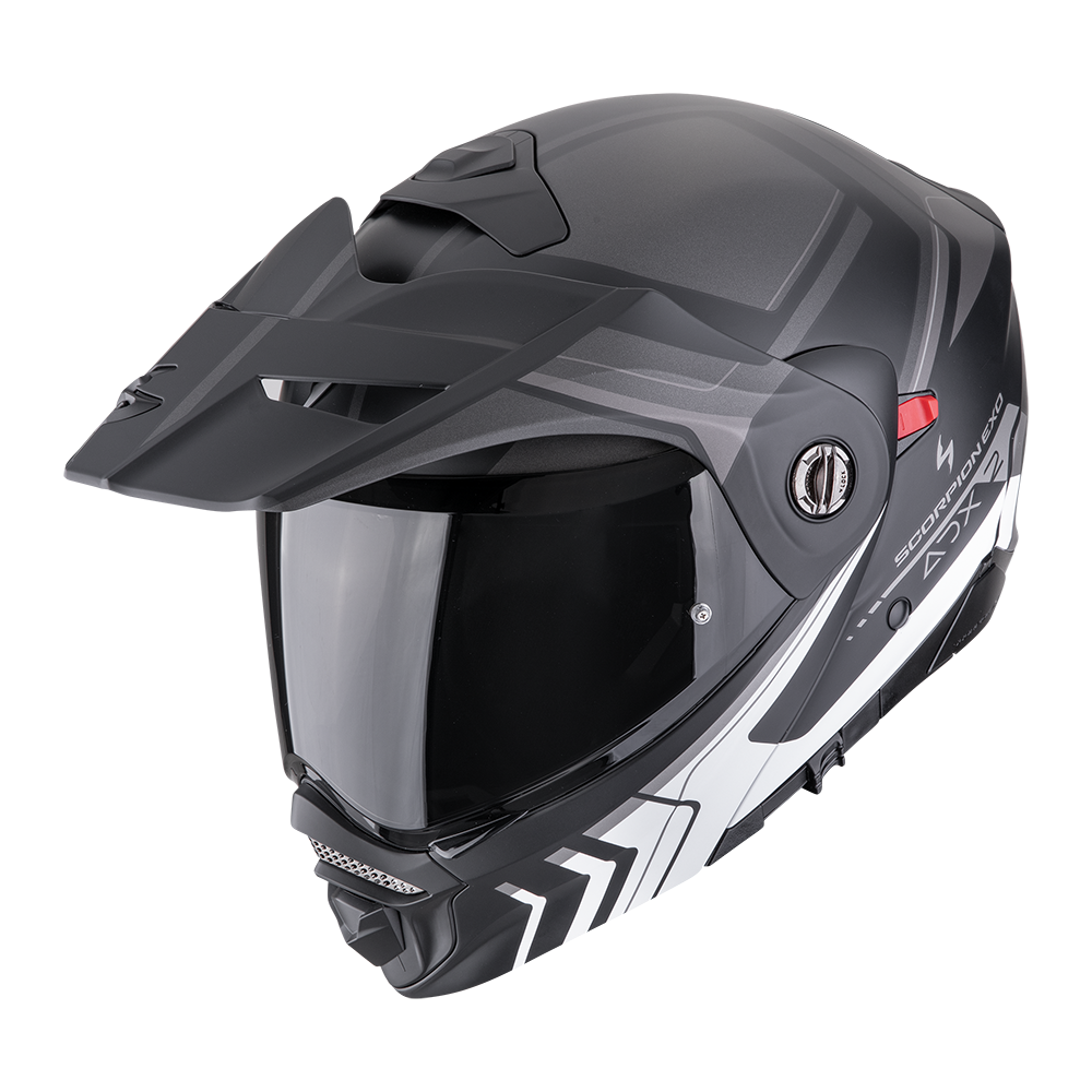 Casco Moto Modulare Adventure SCORPION ADX 2 LEWIS Nero Argento Opaco
