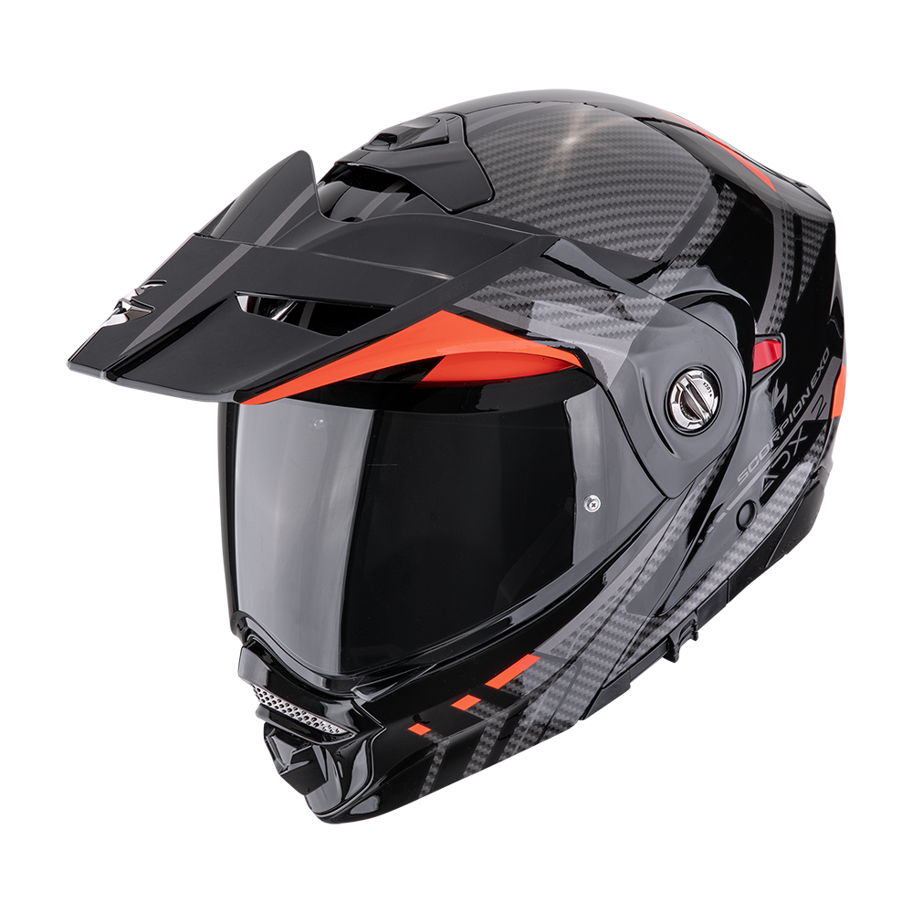 Casco Moto Modulare Adventure SCORPION ADX 2 LEWIS Nero Rosso
