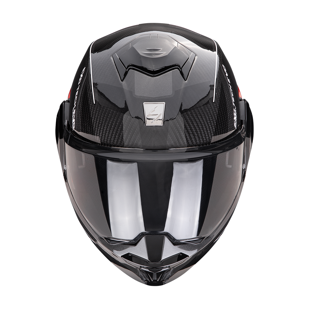 Casco Moto Modulare Flip-Back SCORPION EXO TECH EVO CARBON CAD Nero Rosso