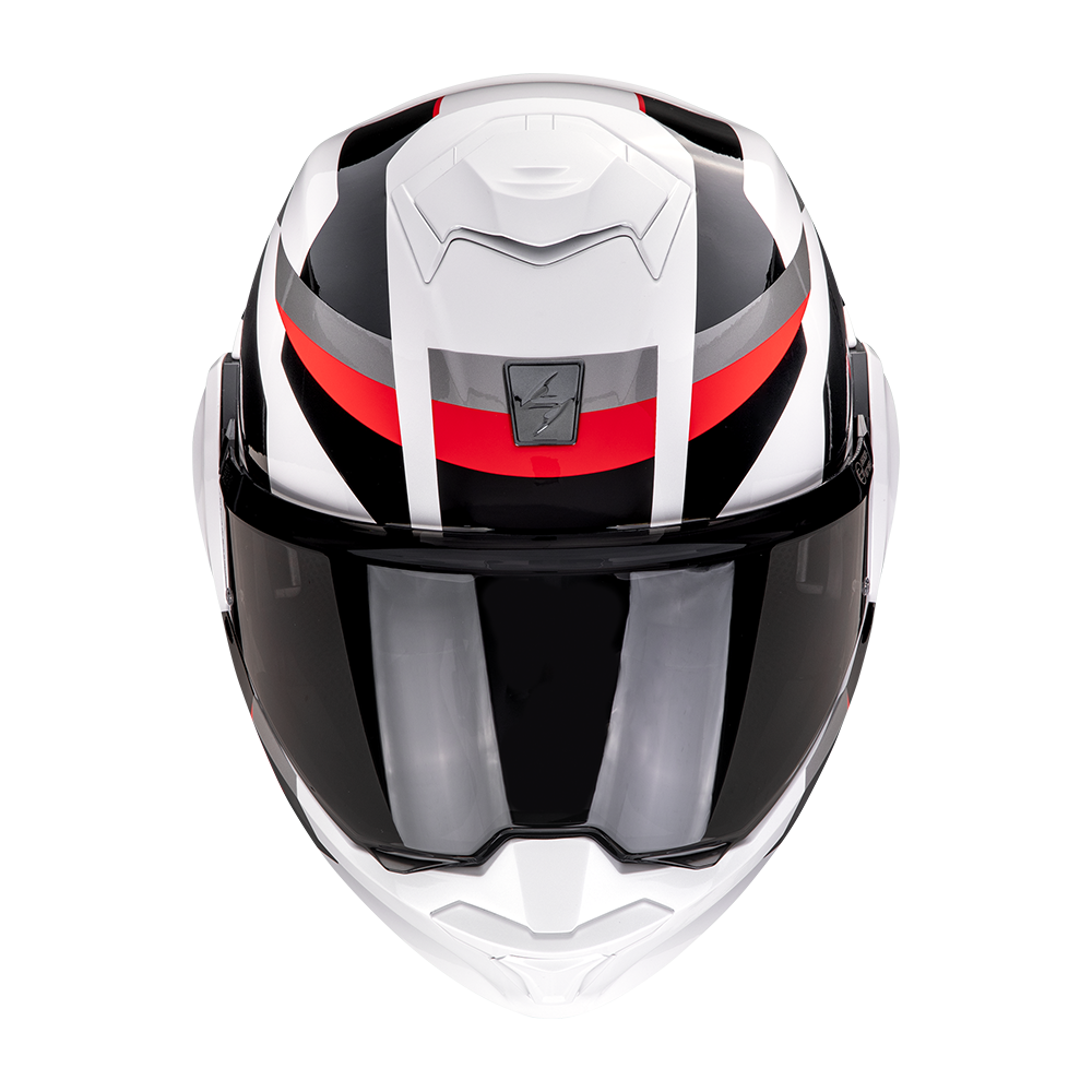 Casco Moto Modulare Flip-Back SCORPION EXO TECH EVO PRO ACUTI Grigio Nero Rosso